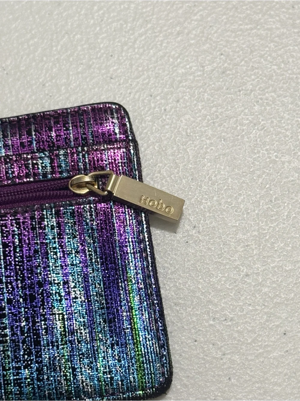 Hobo Iridescent Card Holder Wallet